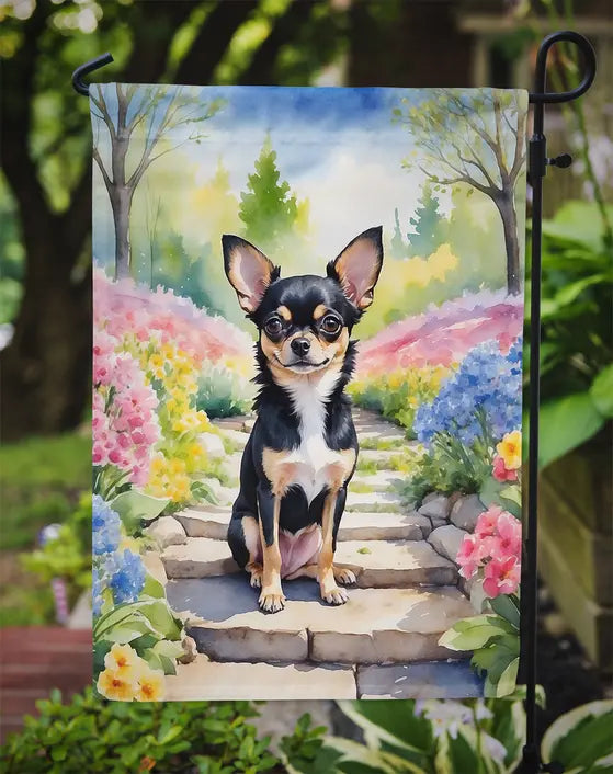 Chihuahua Spring Path Garden Flag Caroline's Treasures