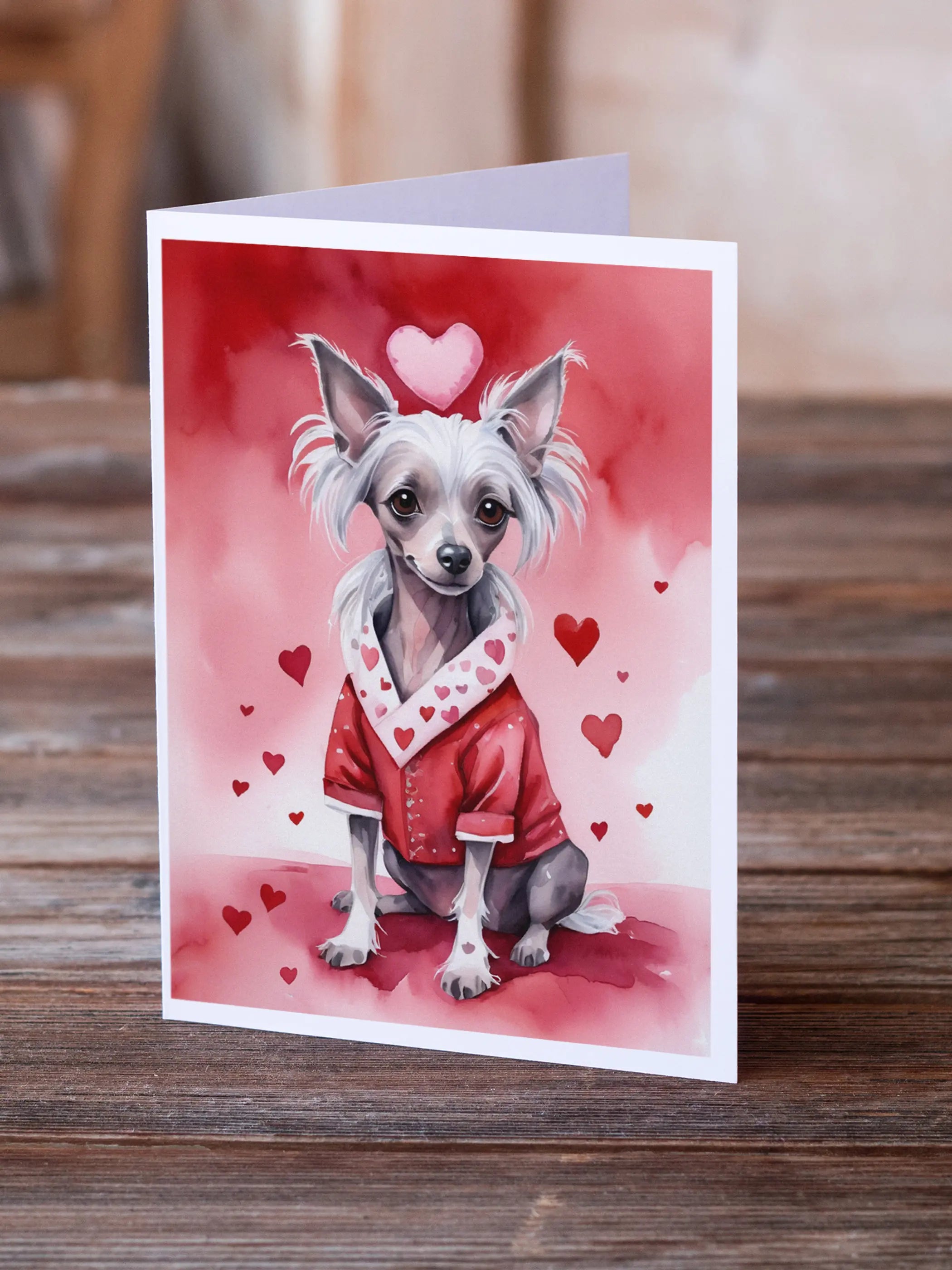 Chinese Crested My Valentine Greeting Cards Pack of 8 Caroline's Treasures