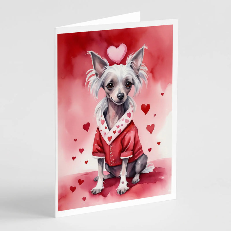 Chinese Crested My Valentine Greeting Cards Pack of 8 Caroline's Treasures
