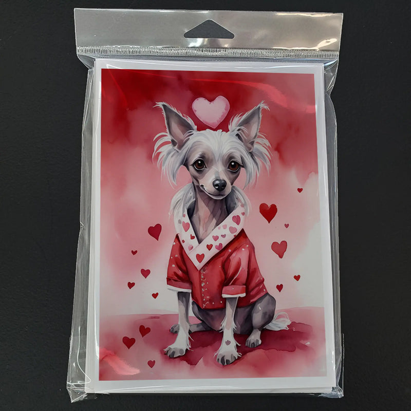 Chinese Crested My Valentine Greeting Cards Pack of 8 Caroline's Treasures