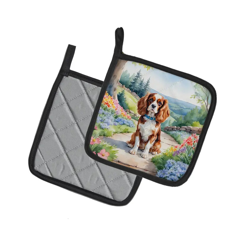 Chinese Crested Spring Path Pair of Pot Holders Caroline's Treasures