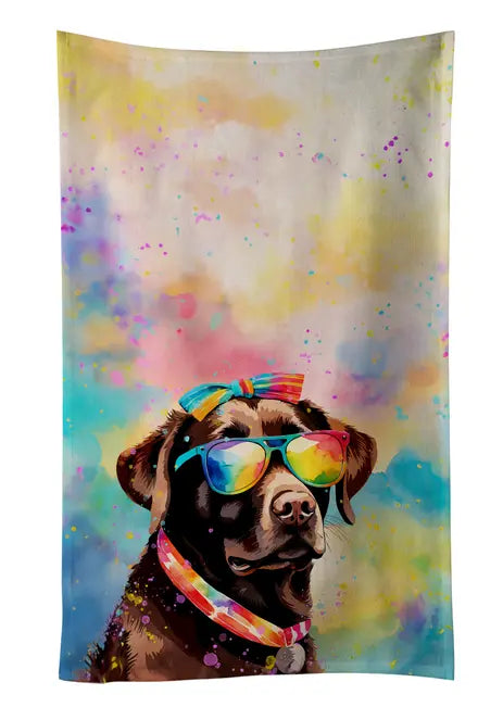 Chocolate Labrador Hippie Dawg Pair of Pot Holders Caroline's Treasures