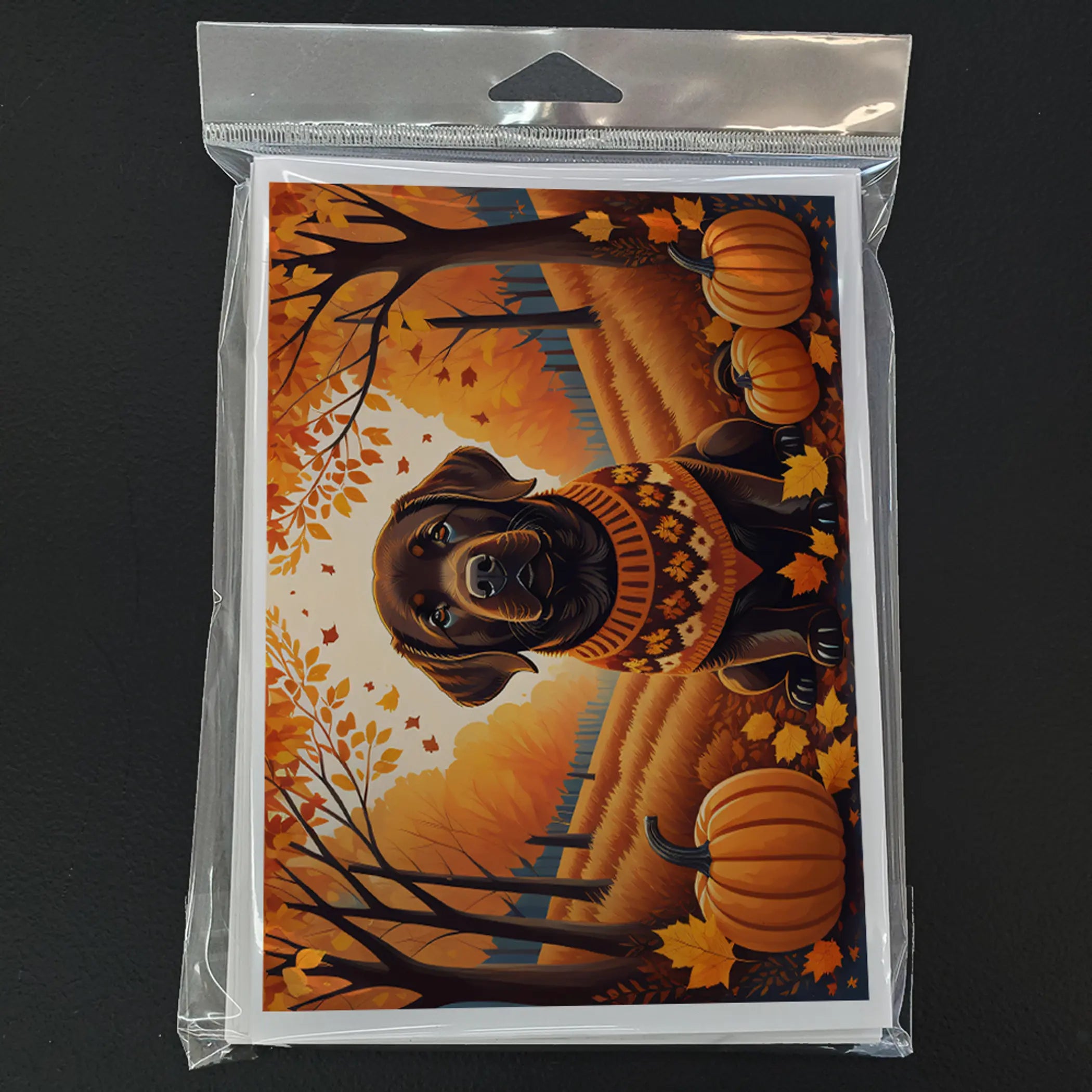 Chocolate Labrador Retriever Fall Greeting Cards Pack of 8 Caroline's Treasures