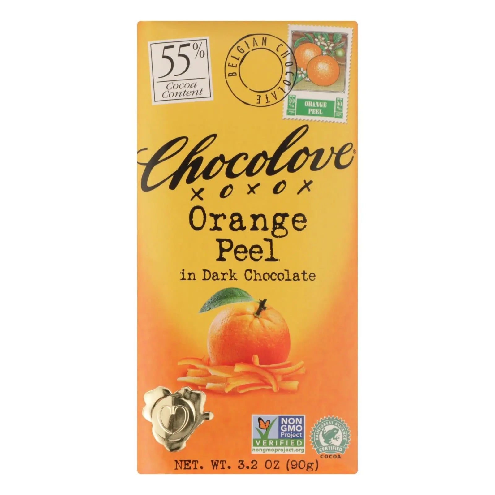 Chocolove Xoxox - Premium Chocolate Bar - Dark Chocolate - Orange Peel - 3.2 Oz Bars - Case Of 12 Chocolove Xoxox
