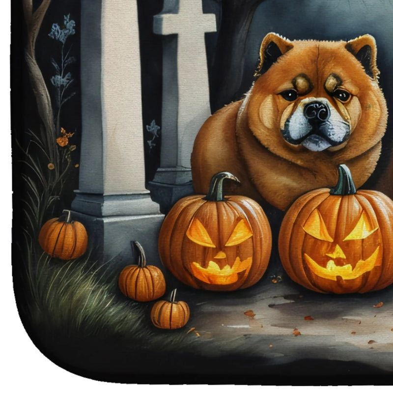 Chow Chow Spooky Halloween Dish Drying Mat Caroline's Treasures