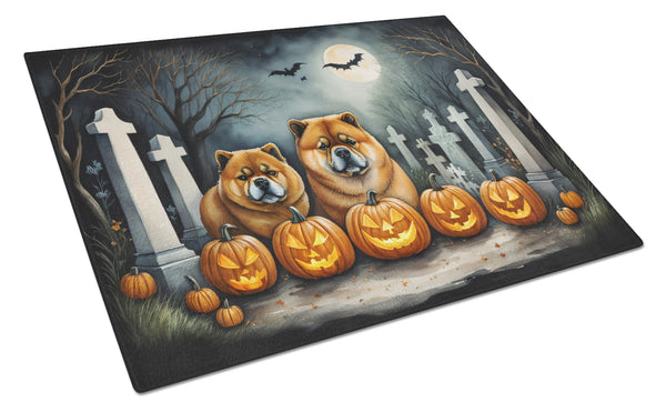 Chow Chow Spooky Halloween Glass Cutting Board Caroline's Treasures