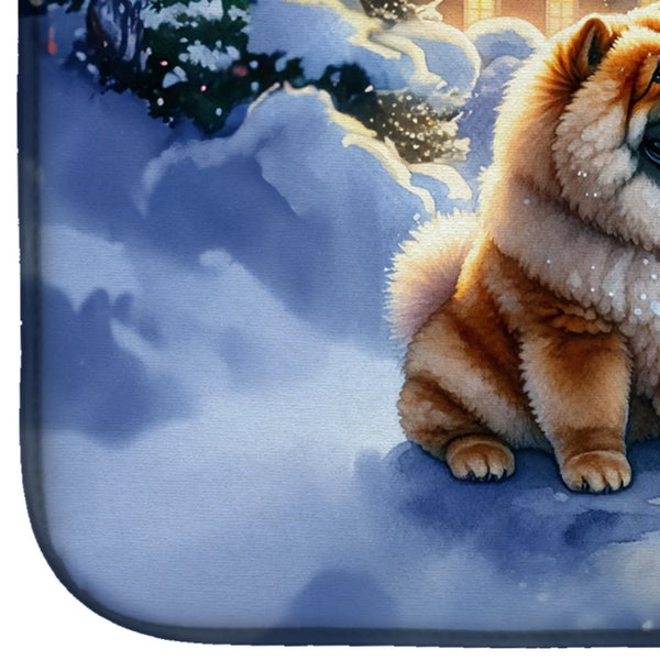 Chow Chow and Santa Claus Dish Drying Mat Caroline's Treasures