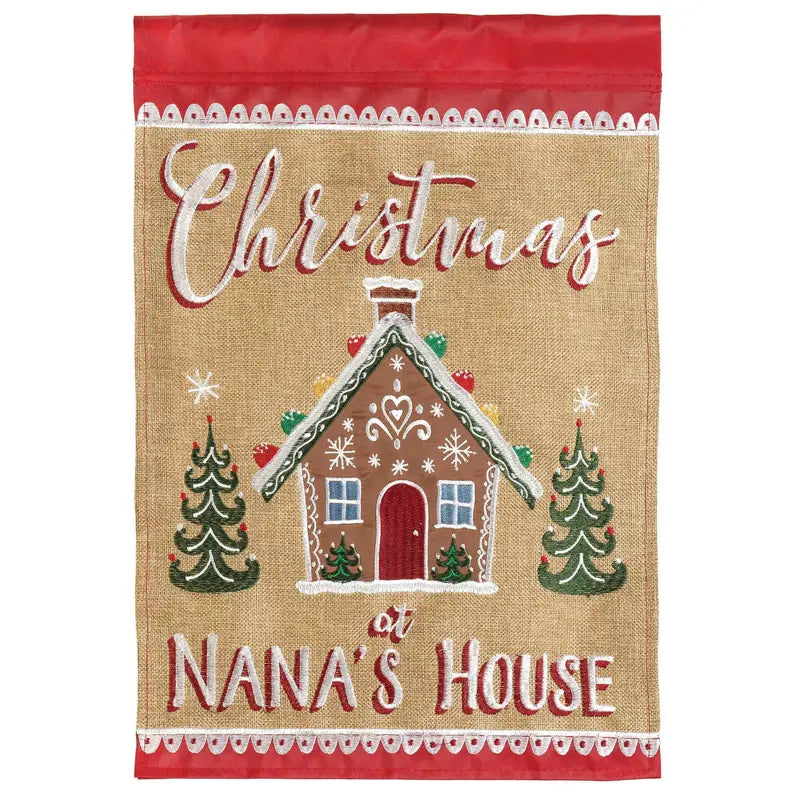 Christmas At Nana's House Double Applique Garden Flag Dicksons Inc