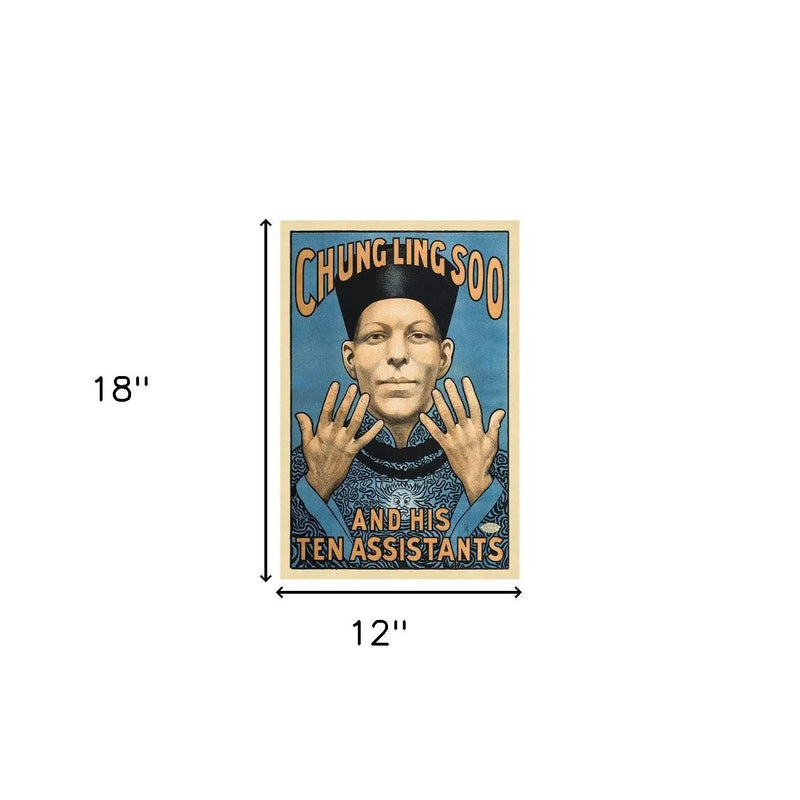 Chung Ling Soo Vintage Magic Unframed Print Wall Art - GreatEagleInc