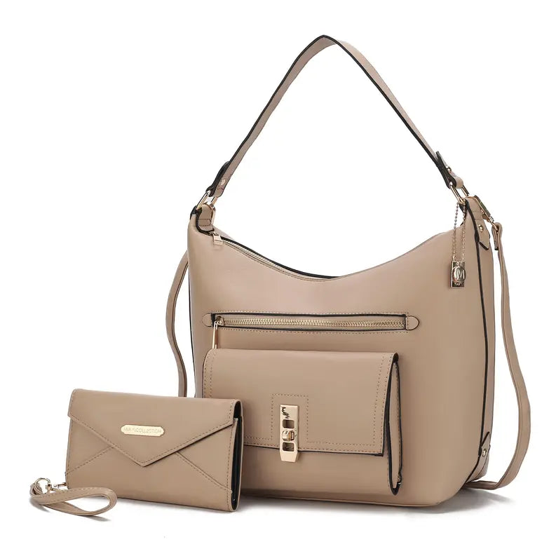 Clara Vegan Leather Womens Shoulder Bag & Wristlet Wallet MKF Colletion by Mia K.