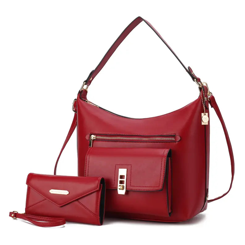 Clara Vegan Leather Womens Shoulder Bag & Wristlet Wallet MKF Colletion by Mia K.