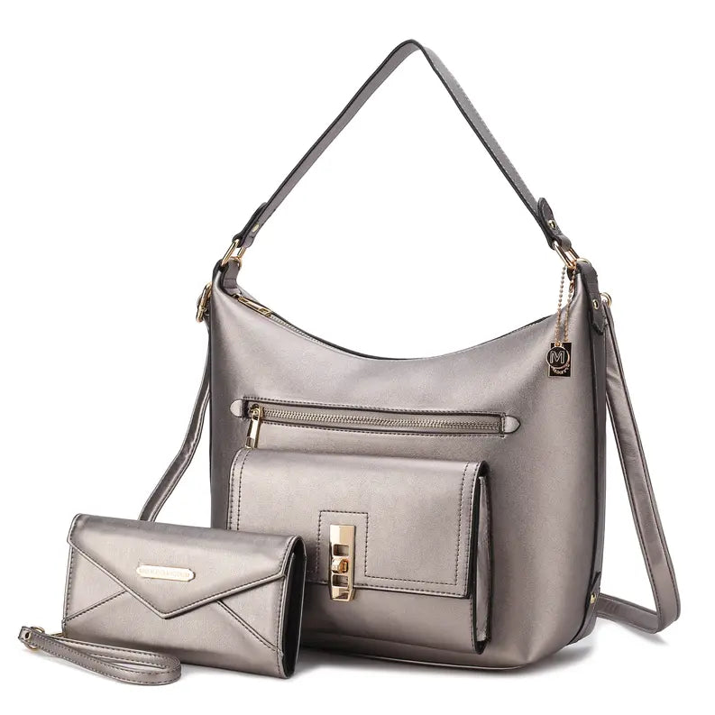 Clara Vegan Leather Womens Shoulder Bag & Wristlet Wallet MKF Colletion by Mia K.