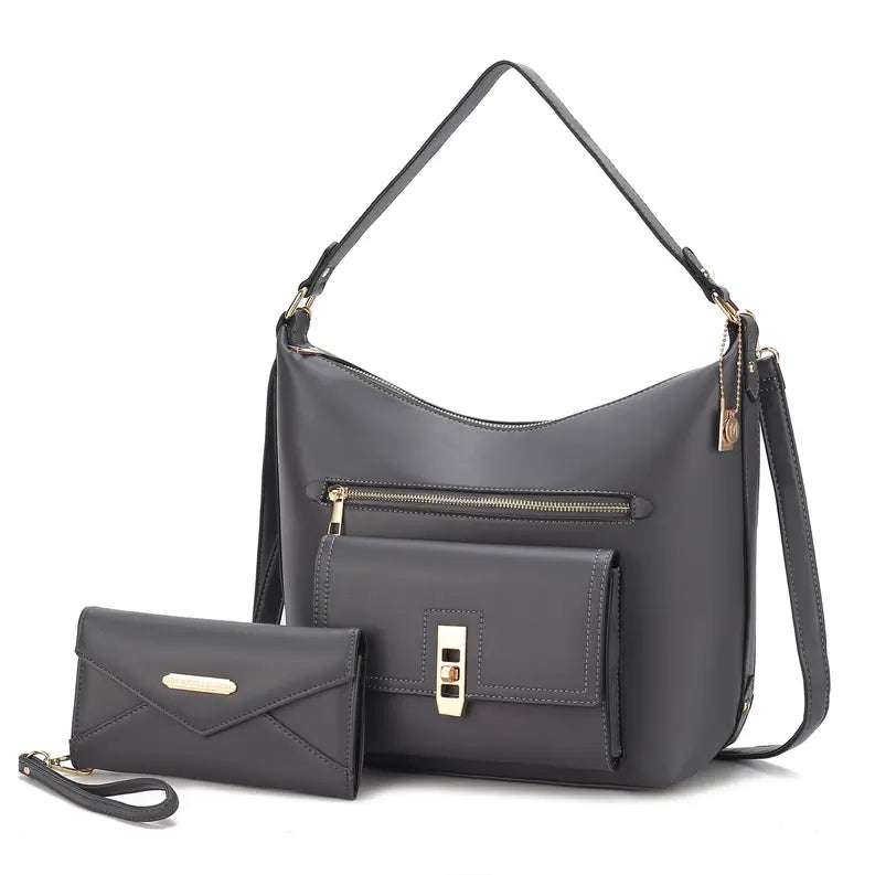 Clara Vegan Leather Womens Shoulder Bag & Wristlet Wallet MKF Colletion by Mia K.
