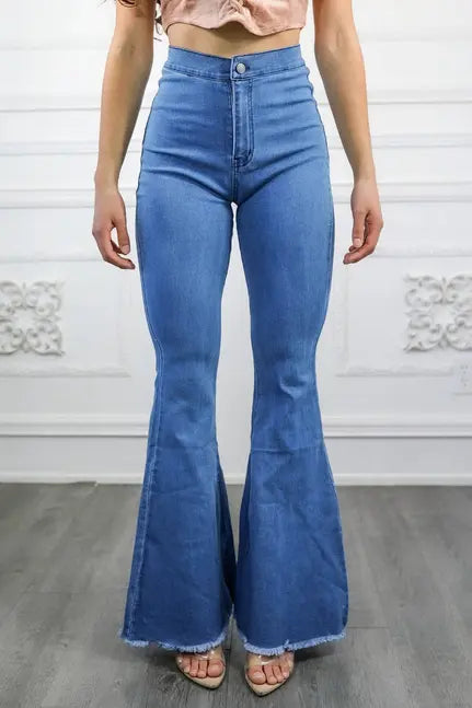Classic Bell Bottom Jeans without Front Pockets SurelyMine