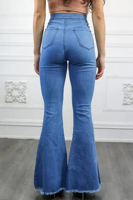 Classic Bell Bottom Jeans without Front Pockets SurelyMine