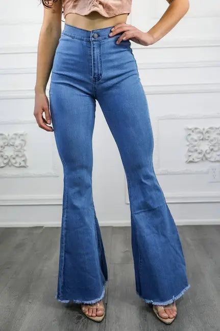Classic Bell Bottom Jeans without Front Pockets SurelyMine