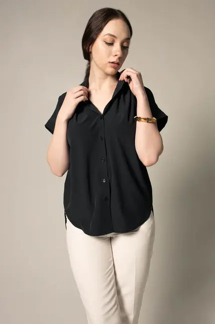 Classic Black Blouse Maskup Corporation
