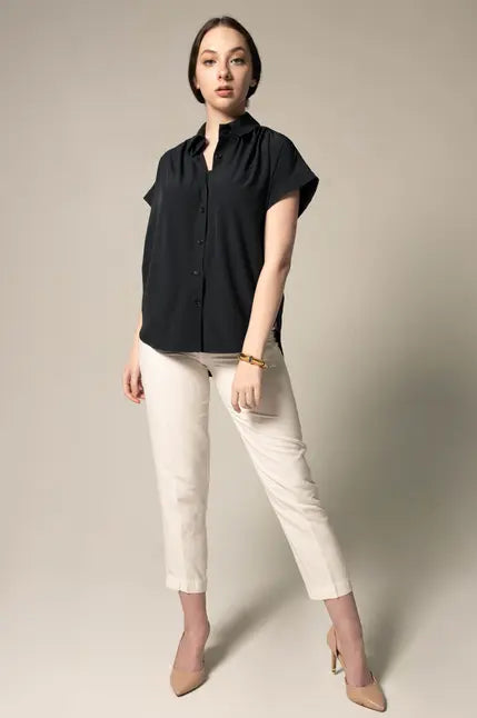 Classic Black Blouse Maskup Corporation