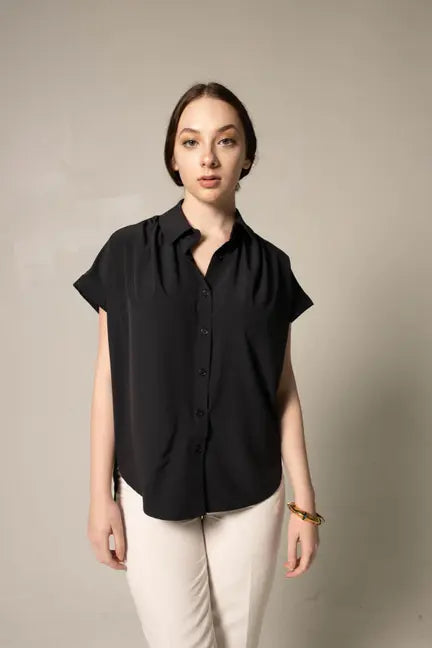 Classic Black Blouse Maskup Corporation