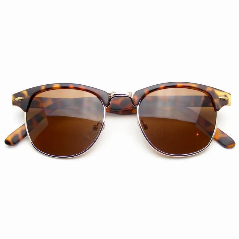 Classic Half Frame Vintage Inspired Horned Rim Sunglasses Sunglass Memphis