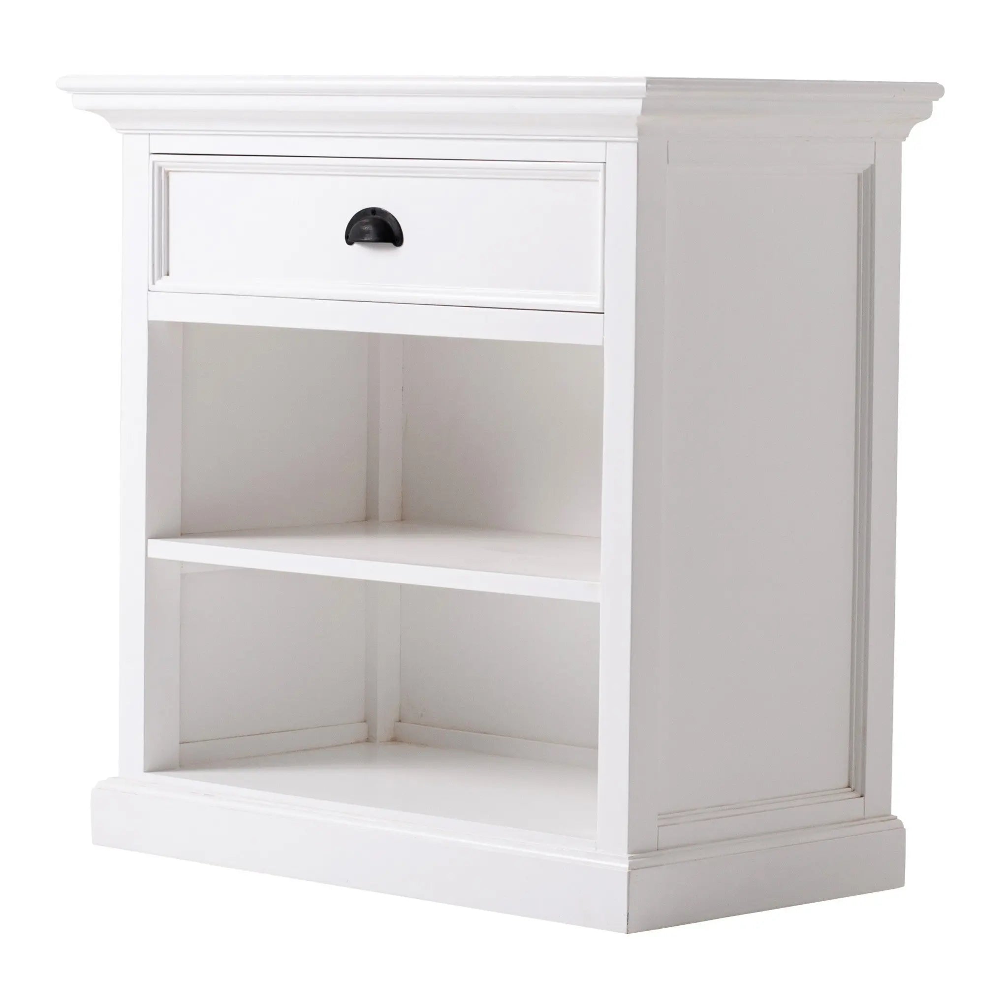 Classic White Large Nightstand With Shelves Homeroots Bed & Bath