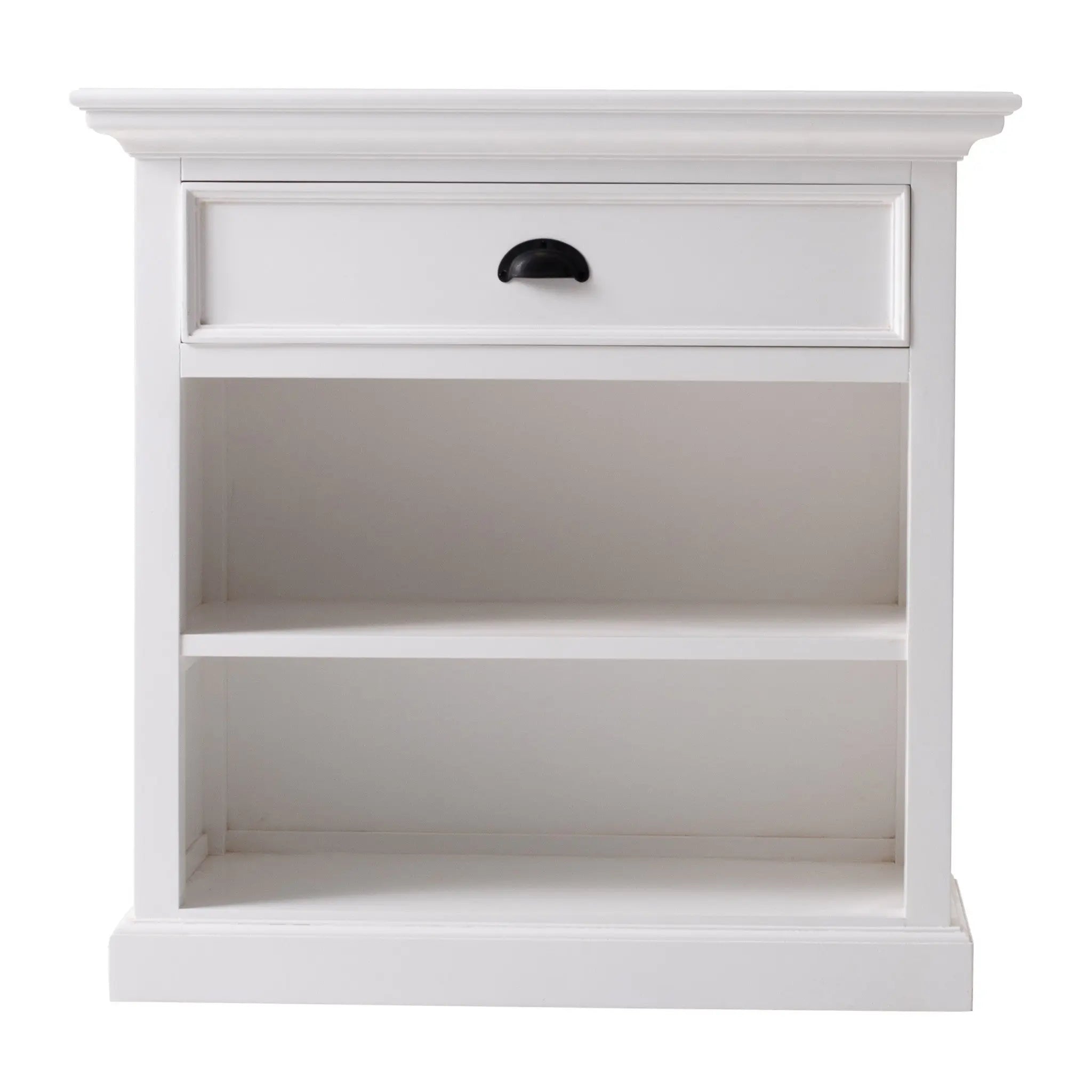 Classic White Large Nightstand With Shelves Homeroots Bed & Bath