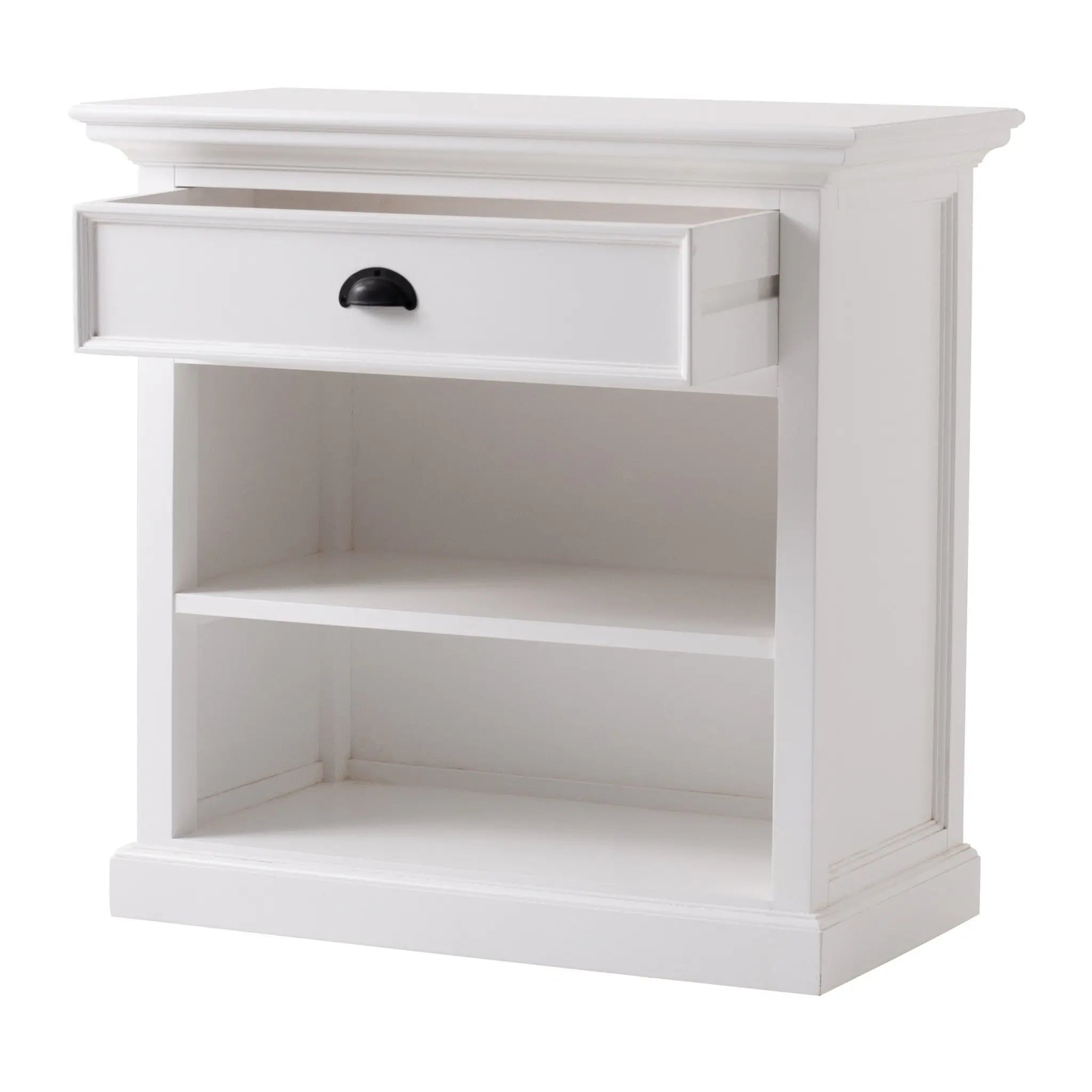Classic White Large Nightstand With Shelves Homeroots Bed & Bath
