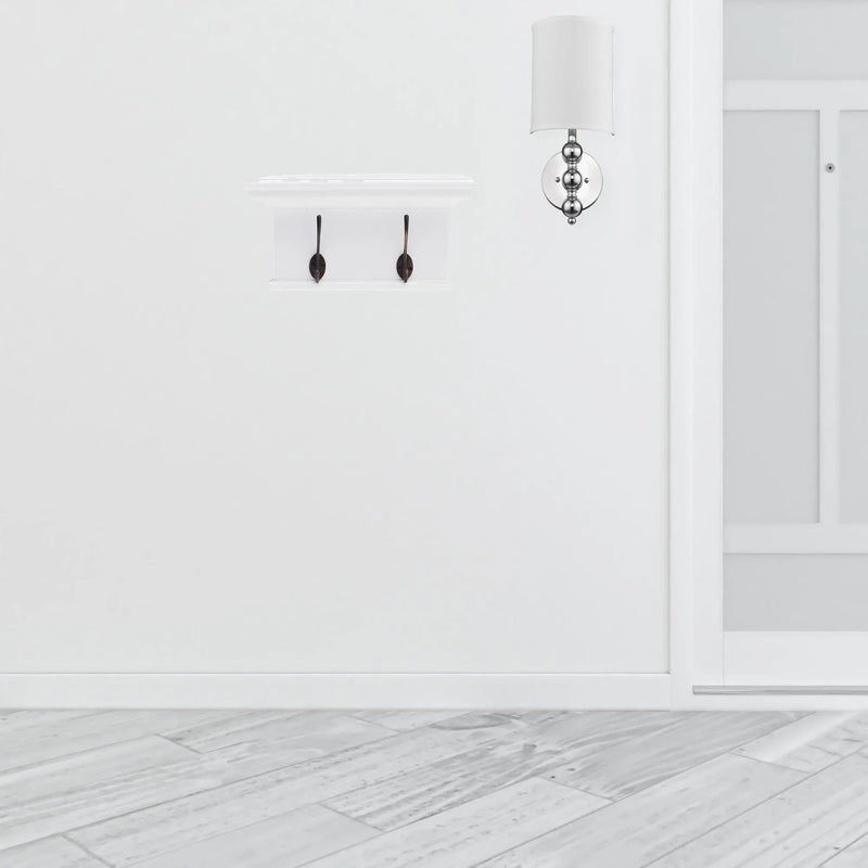 Classic White Two Hook Hanging Coat Rack Homeroots Organization