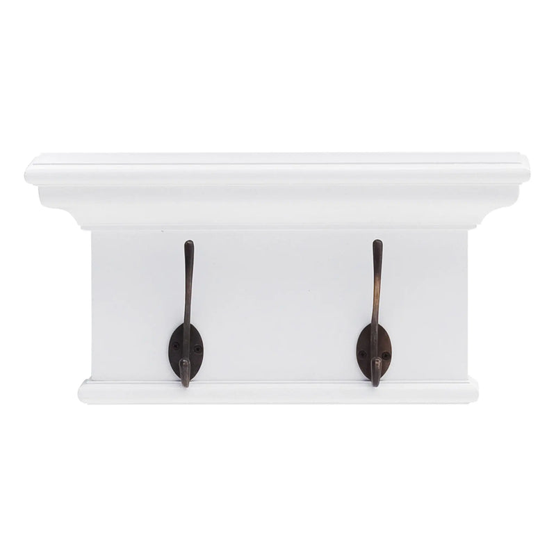Classic White Two Hook Hanging Coat Rack Homeroots Organization