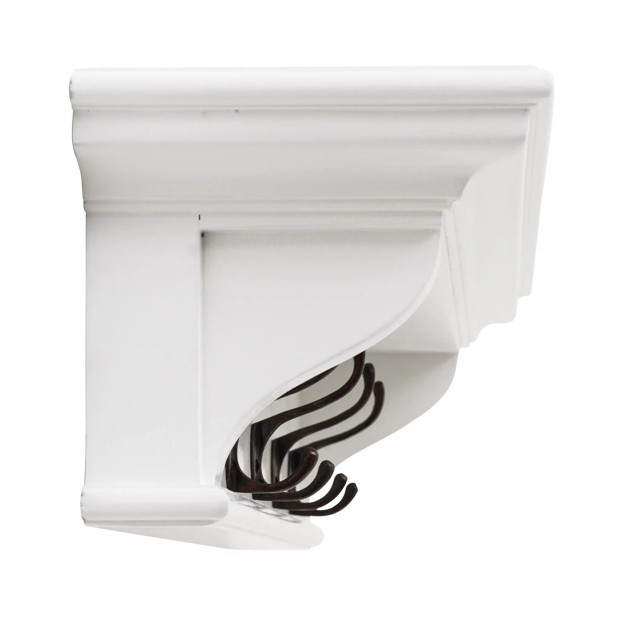 Classic White Wood Wide Four Hook Hanging Coat Rack Homeroots Organization