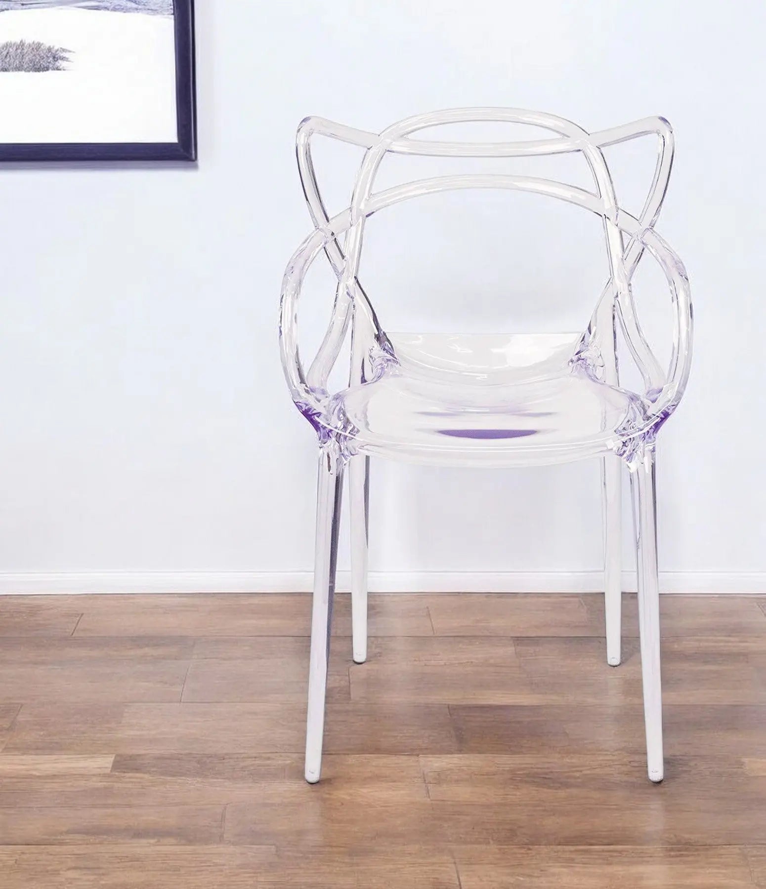 Clear Acrylic Open Back Dining Arm Chair Homeroots Kitchen & Dining