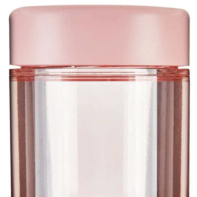 Clear And Blush Stainless Steel Straight Shape Stemless Drinking Glass Homeroots Kitchen & Dining