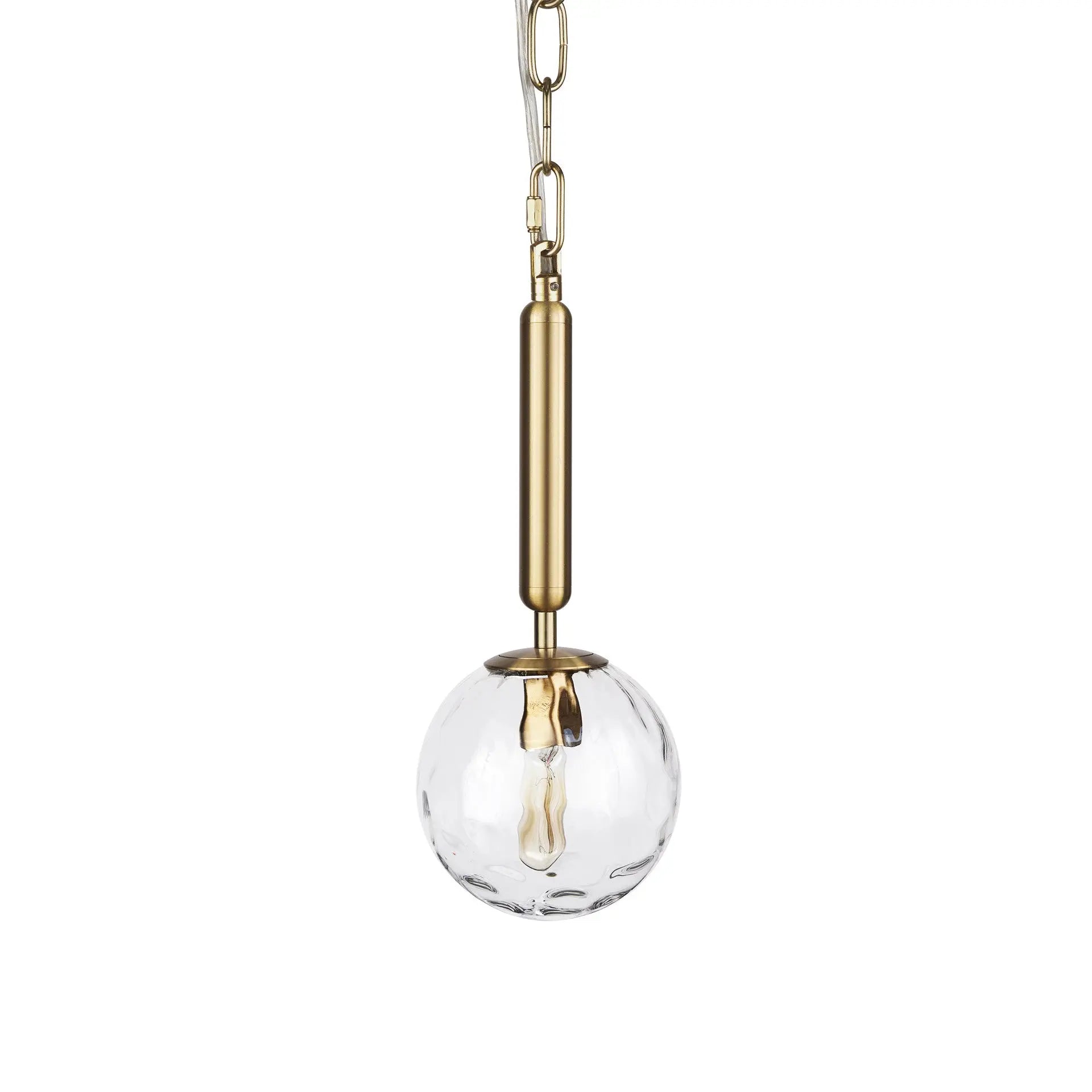 Clear And Gold Single Metal Dimmable Ceiling Light With Clear Shades Homeroots Lighting