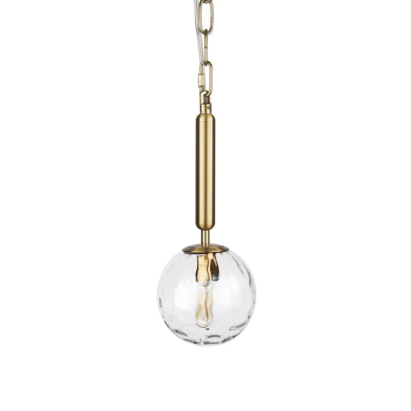 Clear And Gold Single Metal Dimmable Ceiling Light With Clear Shades Homeroots Lighting