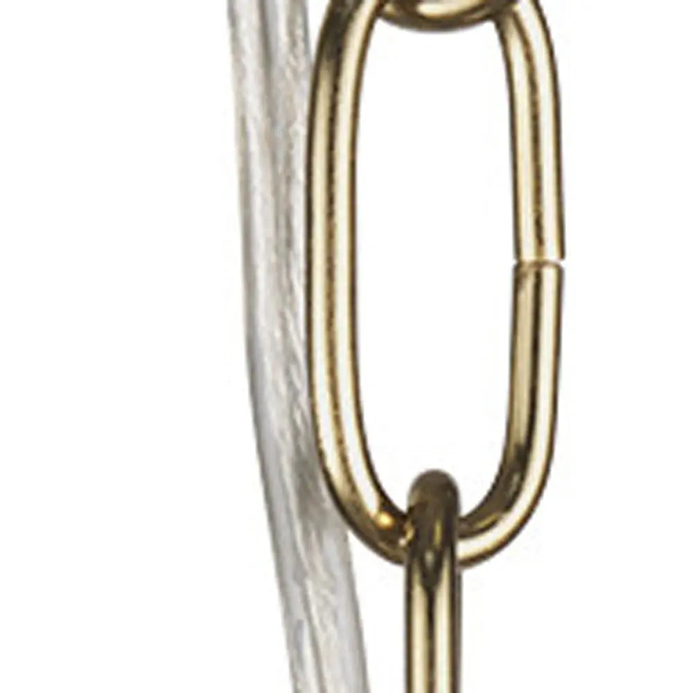 Clear And Gold Single Metal Dimmable Ceiling Light With Clear Shades Homeroots Lighting