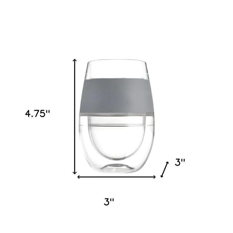 Clear And Gray Tritan Plastic Convex Curve Shape Stemless All Purpose Wine Glass Homeroots Kitchen & Dining