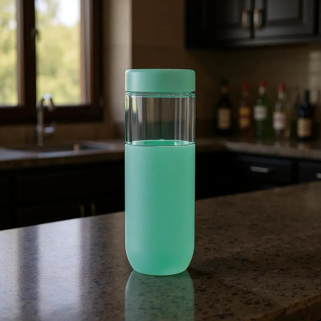 Clear And Green Stainless Steel Straight Shape Stemless Drinking Glass Homeroots Kitchen & Dining