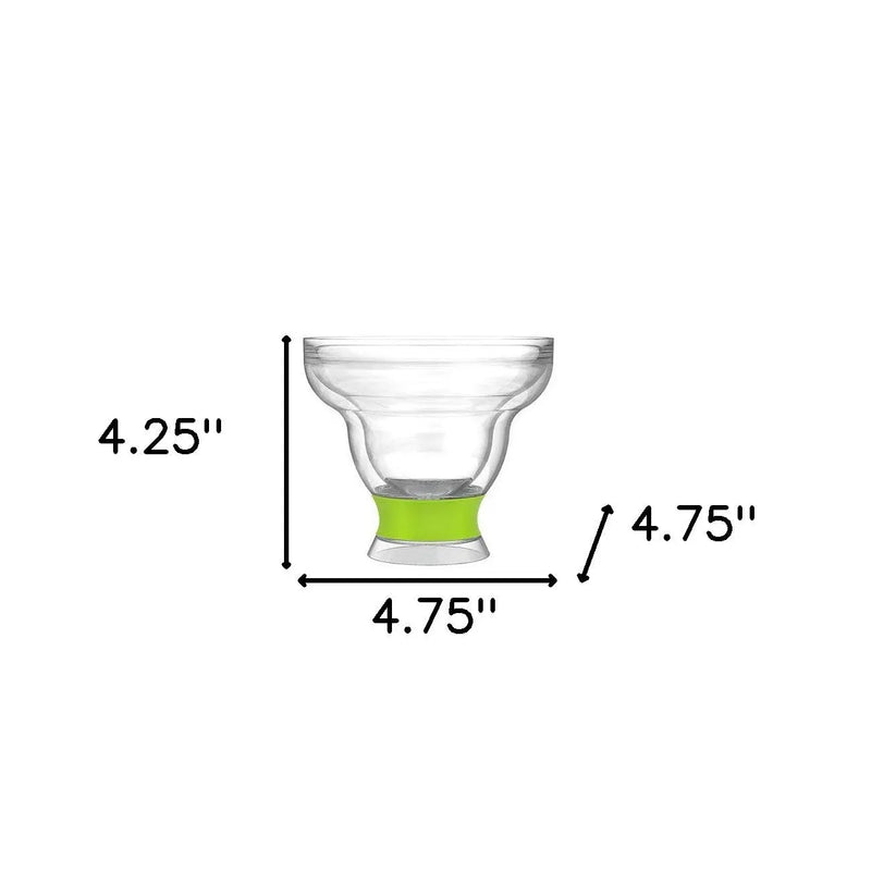 Clear And Green Tritan Plastic Unique Shape Stemless Margarita Glass Homeroots Kitchen & Dining