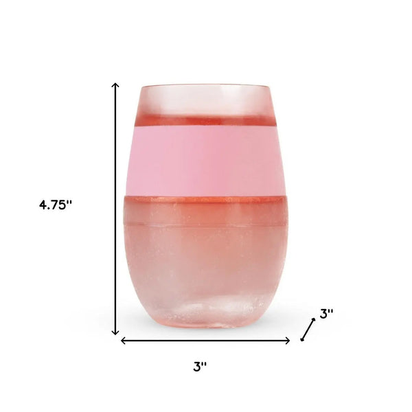 Clear And Pink Tritan Plastic Convex Curve Shape Stemless All Purpose Wine Glass Homeroots Kitchen & Dining
