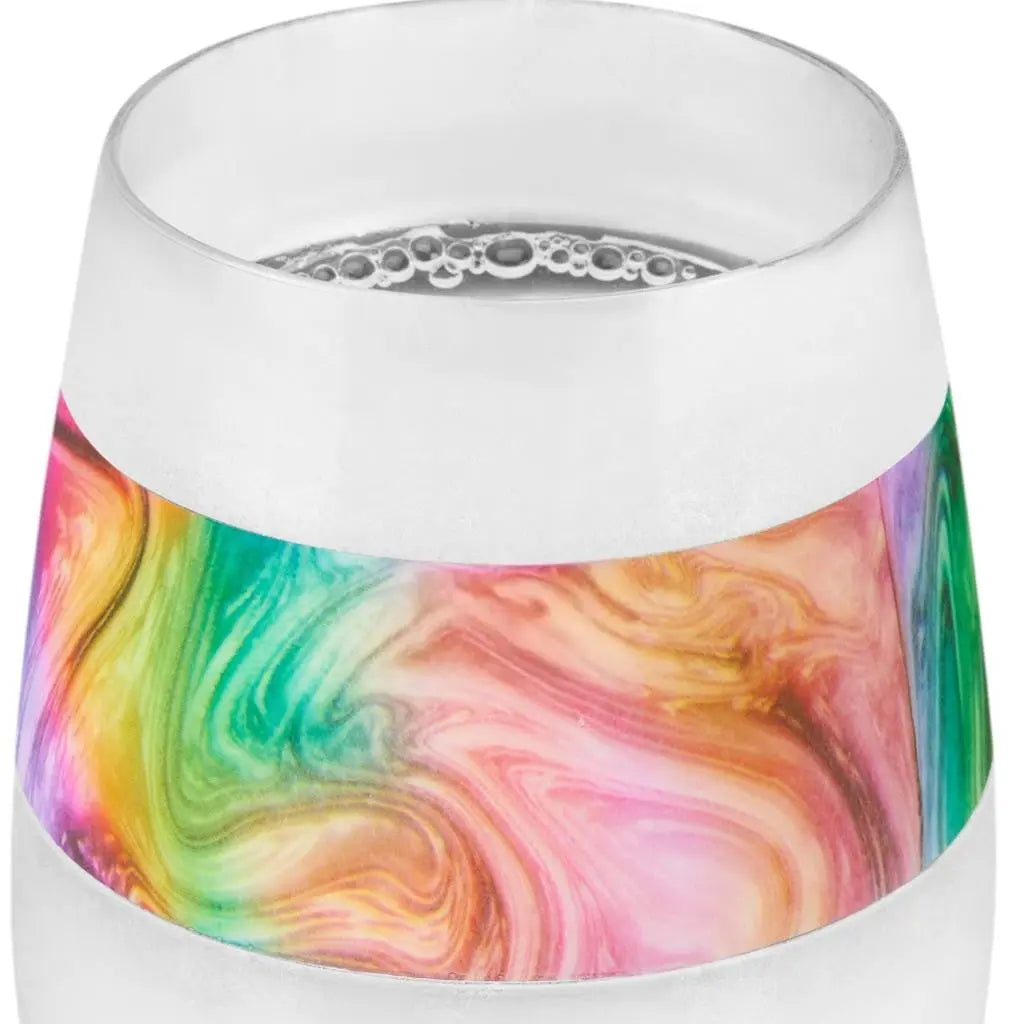 Clear Green And Pink Tritan Plastic Convex Curve Shape Stemless All Purpose Wine Glass Homeroots Kitchen & Dining