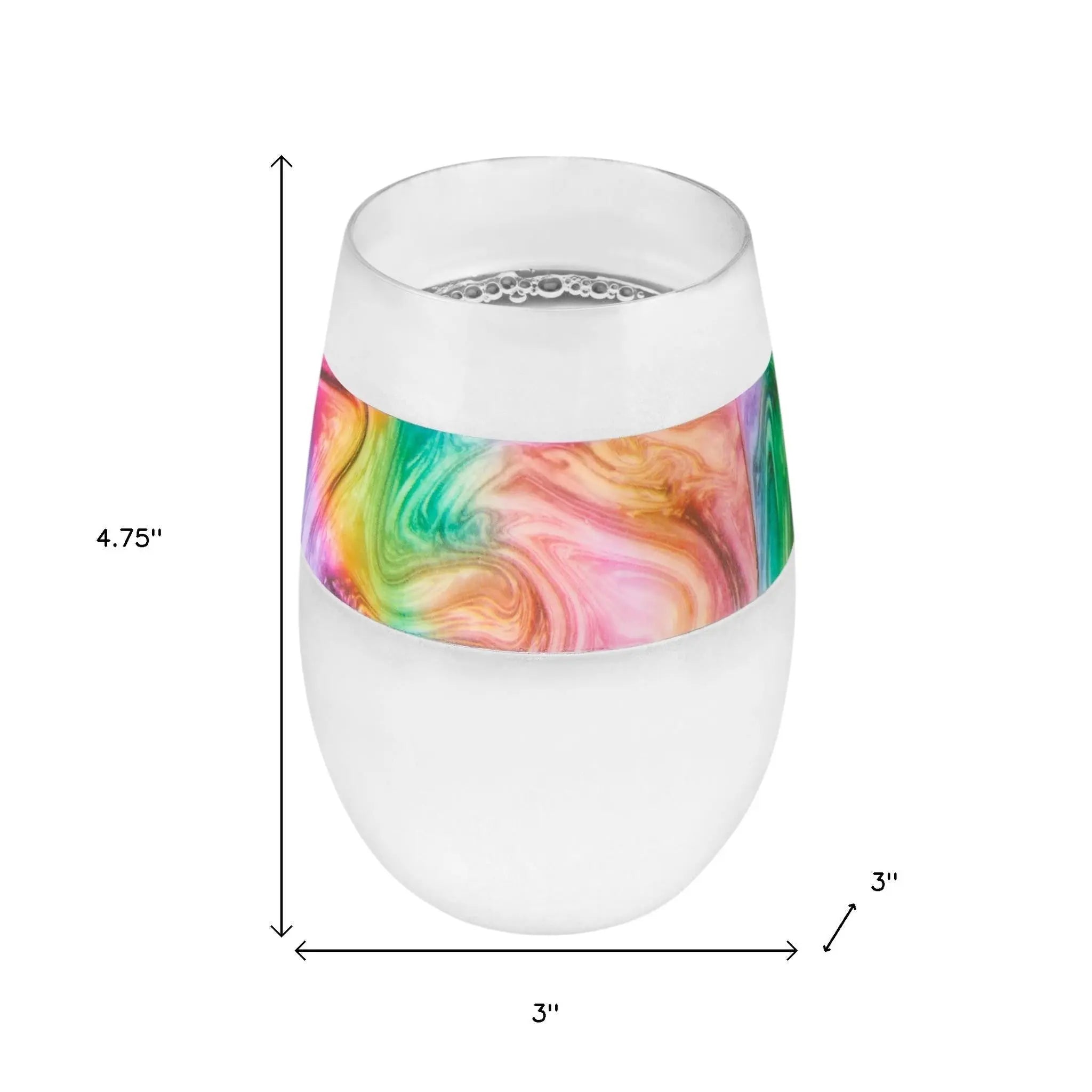 Clear Green And Pink Tritan Plastic Convex Curve Shape Stemless All Purpose Wine Glass Homeroots Kitchen & Dining