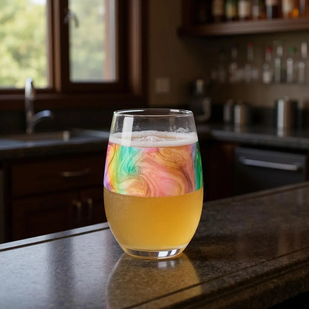 Clear Green And Pink Tritan Plastic Convex Curve Shape Stemless All Purpose Wine Glass Homeroots Kitchen & Dining