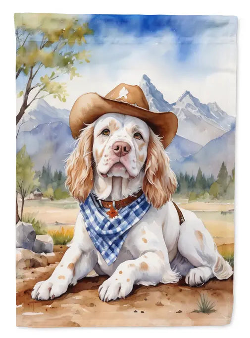 Clumber Spaniel Cowboy Welcome Garden Flag Caroline's Treasures