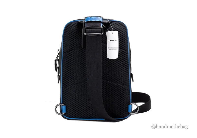 Coach Khaki Blue Jay Coated Canvas Colorblock Track Pack JV Deals