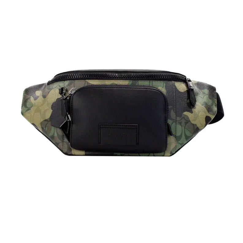Coach Track Green Signature Camo Print Coated Canvas Belt Bag JV Deals