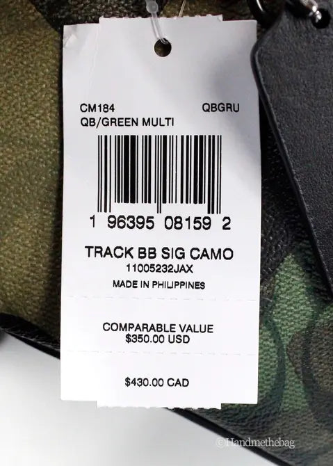 Coach Track Green Signature Camo Print Coated Canvas Belt Bag JV Deals