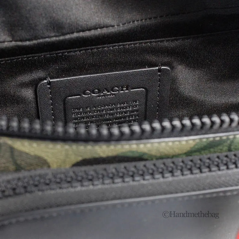 Coach Track Green Signature Camo Print Coated Canvas Belt Bag JV Deals
