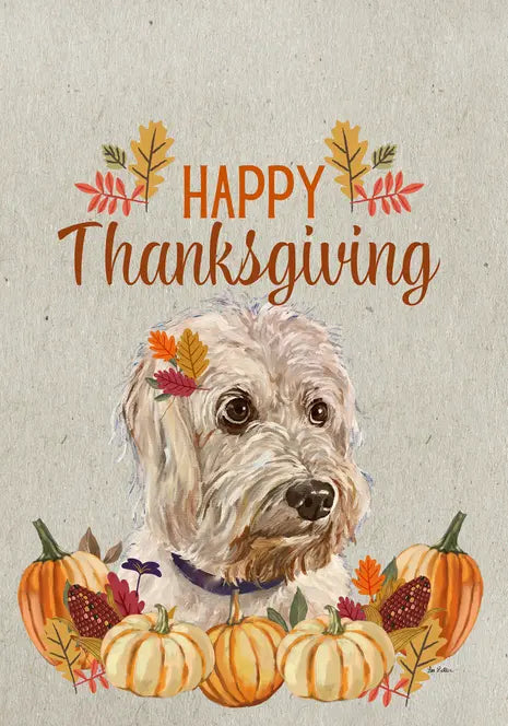 Cockapoo - Hippie Hound Studio Best of Breed Thanksgiving House and Garden Flag Best of Breed
