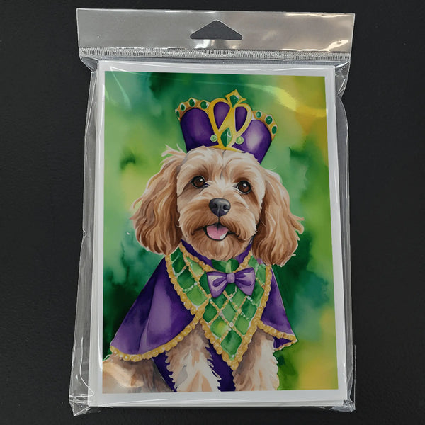 Cockapoo King of Mardi Gras Greeting Cards Pack of 8 Caroline's Treasures