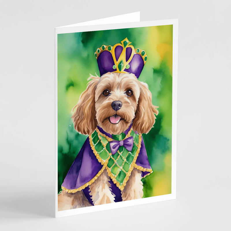 Cockapoo King of Mardi Gras Greeting Cards Pack of 8 Caroline's Treasures